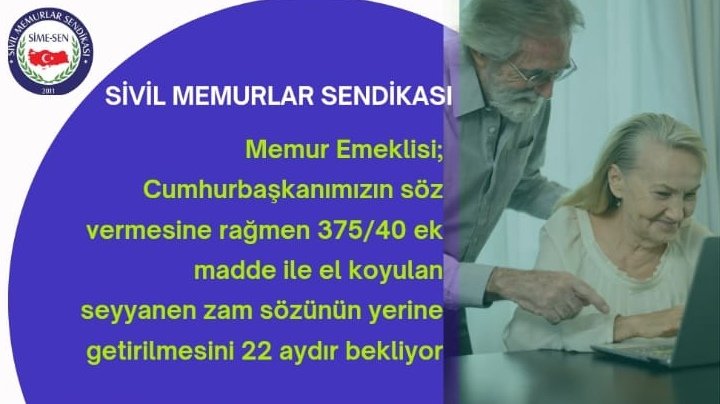 Emekli olmak isteyen #memurlar ve  #EmekliMemur SEYYANEN ÖDEME  MAĞDURU‼
23 aydır düzenleme bekliyorlar !!!

<a href="/herkesicinCHP/">CHP 🇹🇷</a> <a href="/eczozgurozel/">Özgür Özel</a> <a href="/Akparti/">AK Parti</a> <a href="/MhpTbmmGrubu/">MHP TBMM Grubu #MHP</a> <a href="/TBMMGenelKurulu/">TBMM Genel Kurulu</a> <a href="/dbdevletbahceli/">Devlet Bahçeli</a>
<a href="/Sime_Sen/">DEVLET MEMURLARI SENDİKASI.</a>
#MemurEmeklisineAdalet