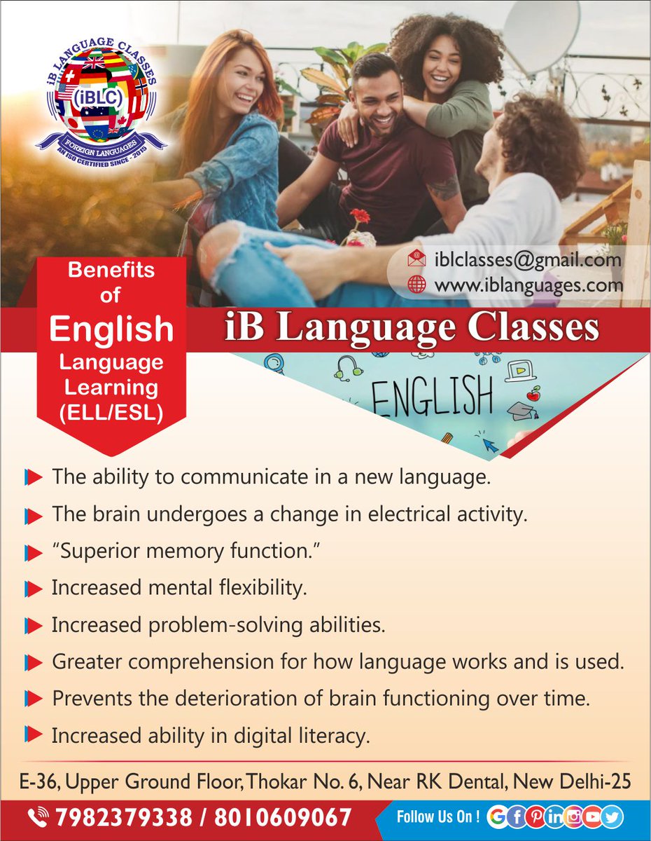 IbLanguages's tweet photo. The English Language Course at IB Language Classes is designed to empower students with the skills needed for effective communication in today’s globalized world.
You may visit our website : https://t.co/YI9BM5Epx9
#languagecourse
#englishlanguageclasses
#languages https://t.co/EI1dezQqc4