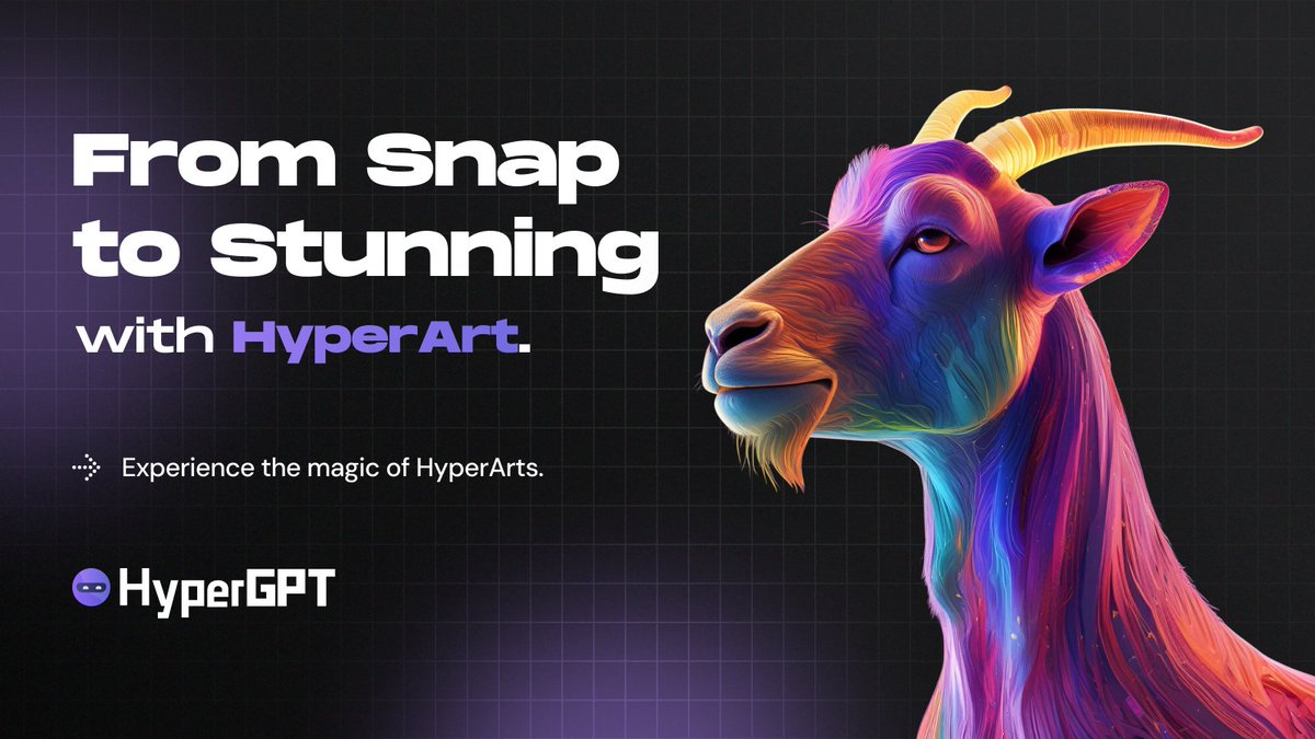 Give your images a makeover with AI! 

#HyperArt enhances visuals using image-to-image tech powered by machine learning. 

Perfect for creators, designers, or anyone who wants to turn “meh” into “WOW.” 

➡️ Experience the magic of HyperArts.

#AI #ImageToImage #HyperGPT