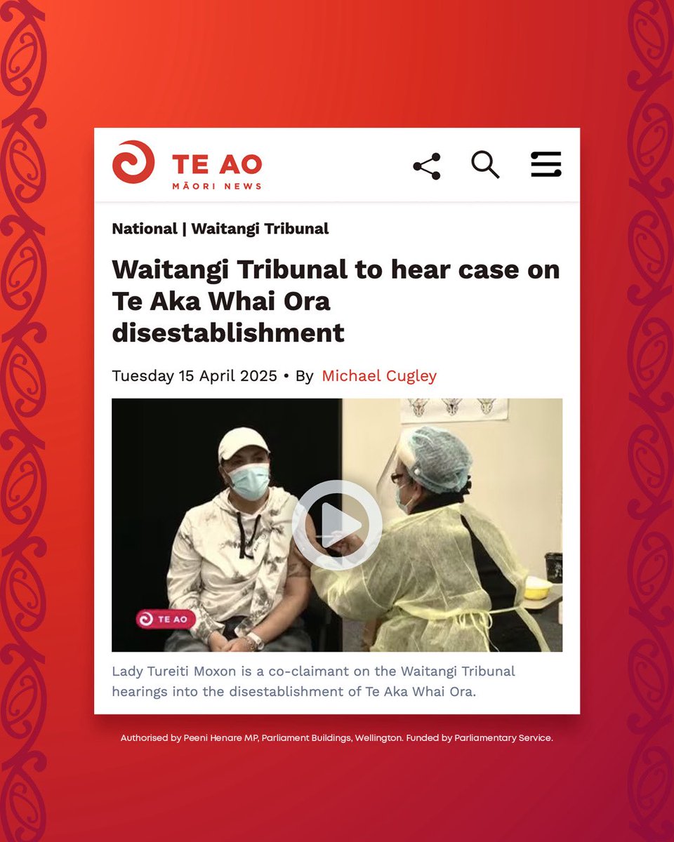People deserve to know the truth about why National chose to recklessly ignore evidence that supported Te Aka Whai Ora/the #MāoriHealthAuthority to improve hauora outcomes in this country. It is good this case is being heard

teaonews.co.nz/2025/04/15/wai… #nzpol