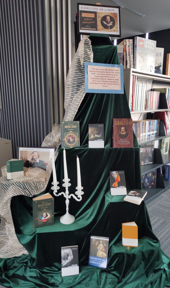 În perioada 15-30 aprilie 2025 Eminescu Library desfășoară Expoziția de carte dedicată marelui scriitor, dramaturg și poet  englez William Shakespeare.
