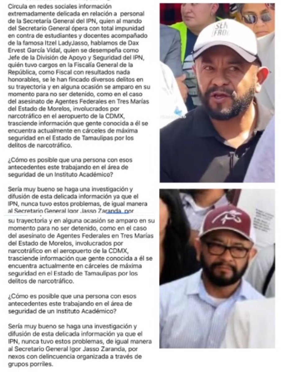 juanki_nt's tweet photo. Y por si no fuera poco está implicado en un caso de homicidio, de verdad con esa persona van a dejar a nuestros compañeros dentro? 
#Dax #cecyt9 #ipn #paro #SongkranFestivalxDAOU 
@AztecaNoticias @telediario @ImagenNoticias_ https://t.co/p7RkiJsEaV