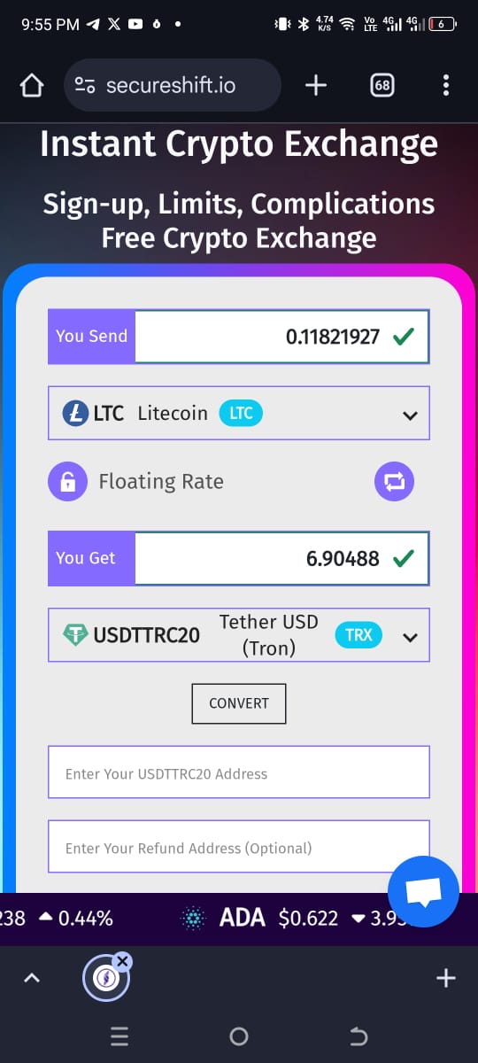 Sanyagoll's tweet photo. Fast Crypto Exchange (https://t.co/tLkYxOVEuf)
#SecureShift #Crypto #Exchange
I always looking for easy, sample and fast way to exchange USDT with other famous tokens. First I was using FTX exchange for this purpose https://t.co/fpeeYr0txc