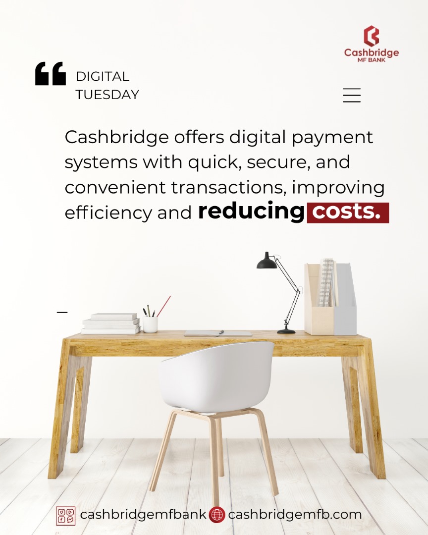 cashbridge_mfb's tweet photo. Efficiency meets innovation at Cashbridge!
Our digital payment systems are designed to make transactions faster, safer, and more convenient all while saving you money.

Say goodbye to delays and hello to smart solutions.
#DigitalTuesday #CashbridgeMFB #SmartBanking https://t.co/qQ6ImhyMxd