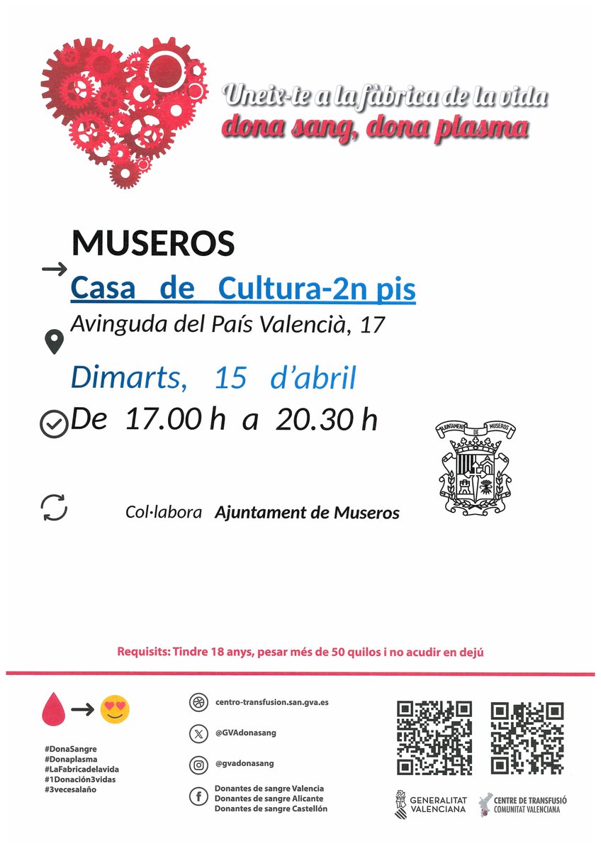 CliCanLi's tweet photo. Estàs preparant vacances de Pasqua? Doncs, no t'oblides de vindre a donar abans, aconseguiràs que 3 malalts puguin gaudir també.
Estás preparando vacaciones de Pascua? Pues, no te olvides de venir a donar antes, y conseguirás que  3 enfermos puedan disfrutar también.@GVAdonasang https://t.co/ywF66VYN0g