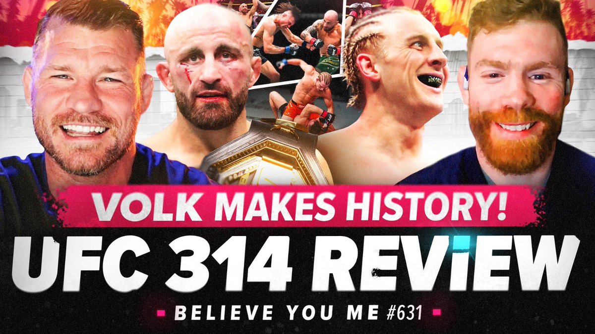 It's a BRAND NEW #BelieveYouMe with <a href="/bisping/">michael</a> and <a href="/felderpaul/">Paul Felder</a> talking all the action from #UFC314, what's next for the winners and losers, the biggest news in the sport and  so much more! 

youtu.be/yPGckcu-6hk