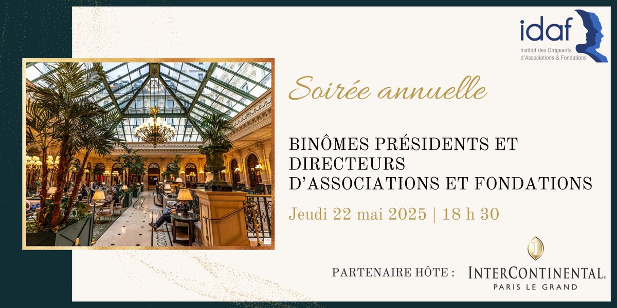 🎙️ 5e édition de notre soirée annuelle Président / DG !

Les participants :  Patrick Weil et Jeremy Lachal - Président et DG de <a href="/BSF_Inter/">Bibliothèques Sans Frontières</a> 

📅 Jeudi 22 mai 2025
📍 <a href="/InterConHotels/">InterContinental by IHG</a> Paris le Grand - 2 rue Scribe, 75009 Paris
🕖 18h30 

➡️ En savoir plus : bit.ly/3Ejk51A