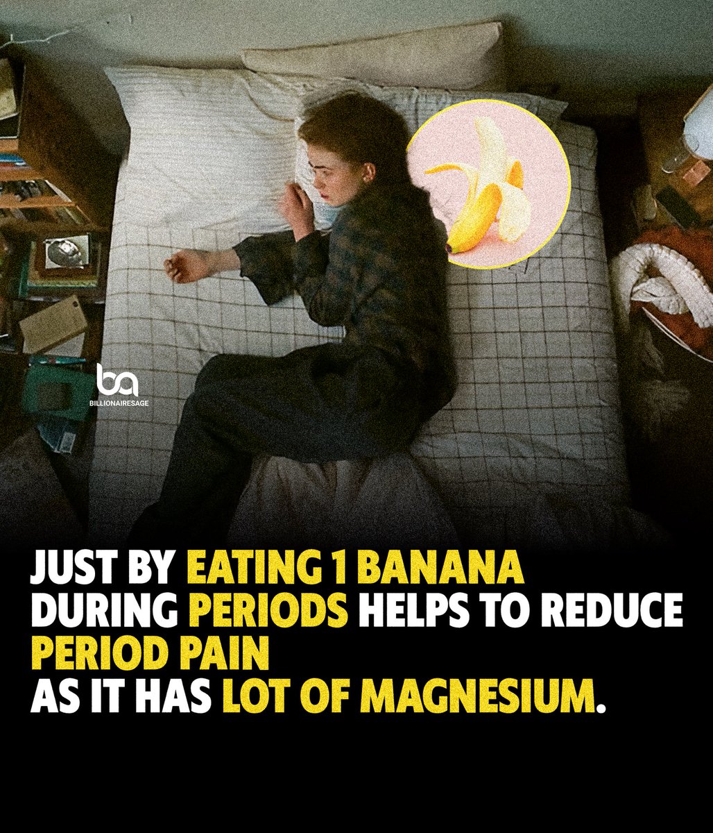 Billionairesage's tweet photo. Did you know one simple snack could ease your period pain? https://t.co/lemayOMIWB