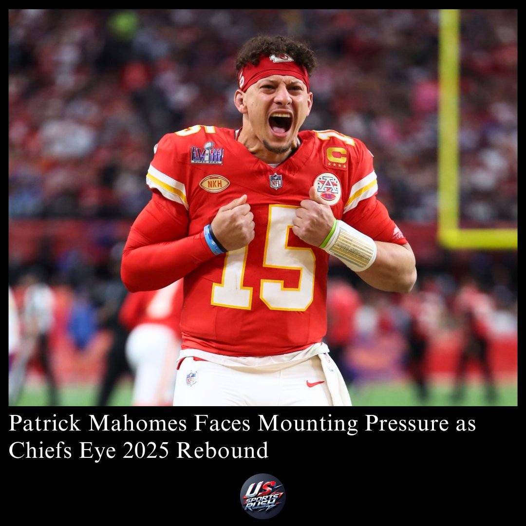 USSportsRush's tweet photo. 🏈 Patrick Mahomes is “pissed off” &amp; grinding for 2025! Chiefs eye O-line fix &amp; draft playmakers after SB loss. Can he silence doubters? Follow https://t.co/gEq15xPKz7

#NFL #Chiefs #Mahomes #Football #AFCWest https://t.co/NTnWjOAv3c