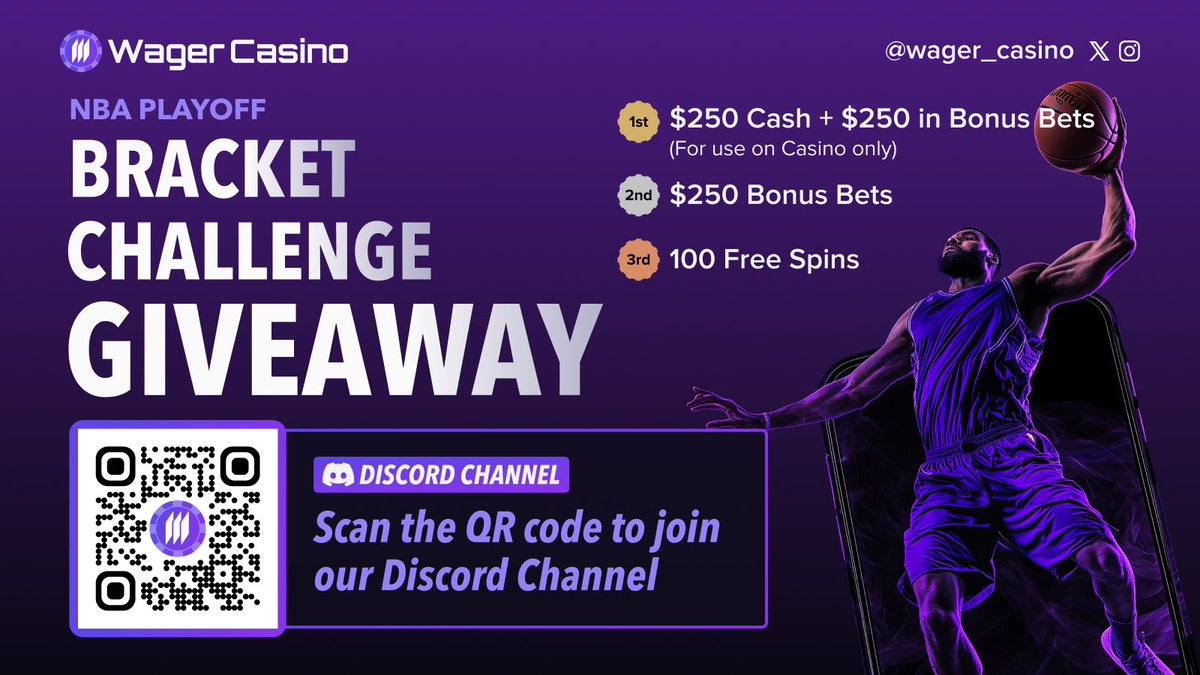 wager_casino's tweet photo. Wager’s Playoff Bracket Challenge

Do you think you can pick every winner of the #NBAPlayoffs?

Use our link to #ESPN Fantasy Below, Register and Fill out your Bracket to Win!

Make sure to be following us on Twitter and Discord, Good Luck!

https://t.co/UVBoqlIi19 #NBA #Lakers #Rockets #Thunder #Celtics