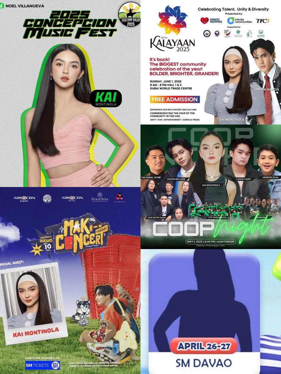 ghorluv's tweet photo. she's booked and busy, btw. ✨

*2025 Conception Music Fest - 04.25.2025*
*Halo halo Land Davao - 04.26-27.2025*
*COOP Night Cebu - 05.01.2025*
*Maki Concert Baguio - 05.10.2025*
*127th Kalayaan 2025 Dubai -06.01.2025*

#KaiMontinola | @kakaimontinolaa https://t.co/ne78U7f0RM