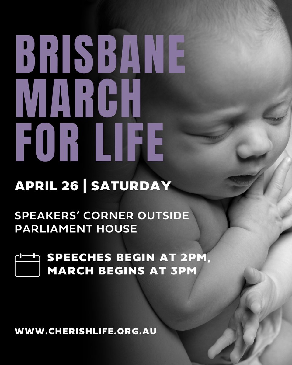 Brisbane—it's time to make a stand!

Join Rob Norman, ACL Queensland Director, at the March for Life on Saturday, 26 April, and be part of a peaceful, powerful stand for the unborn.

While the Federal Election is just weeks away, we must not lose sight of the battles being fought