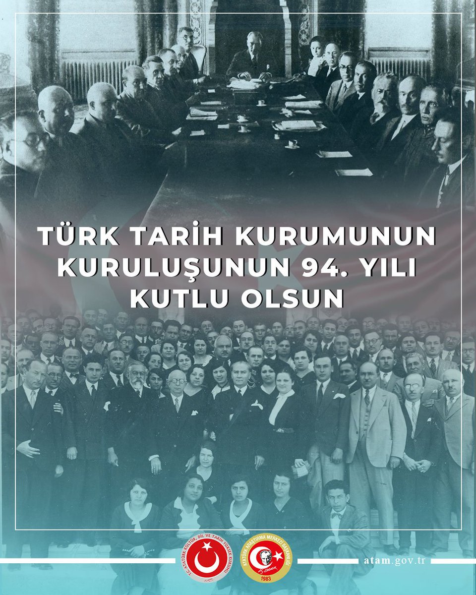 Türk Tarih Kurumunun kuruluşunun 94 yılı kutlu olsun.