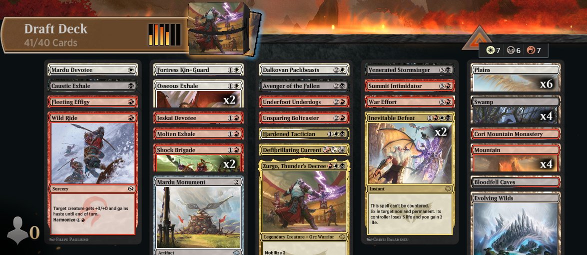 Accidently ran a 41 card mardu aggro deck with awful fixing for my 4th trophy. Mardu is the right way to win