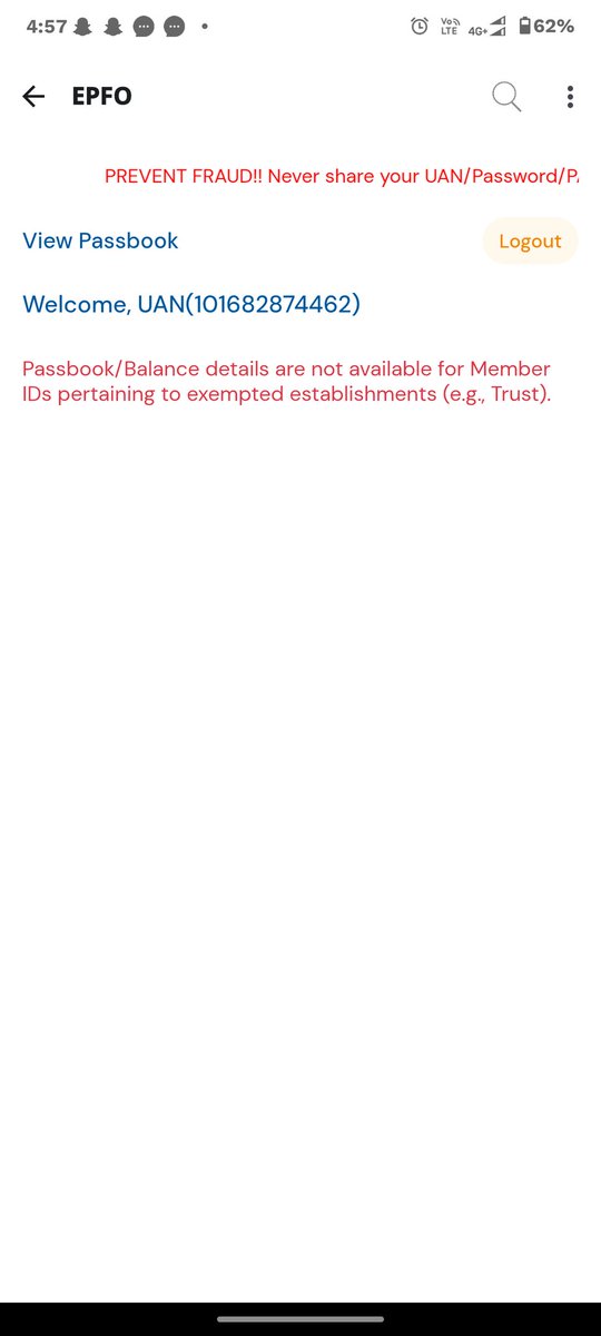 vidhanshu1234's tweet image. I am also not able to check my passbook through portal and umang app both for your reference please check the screenshot