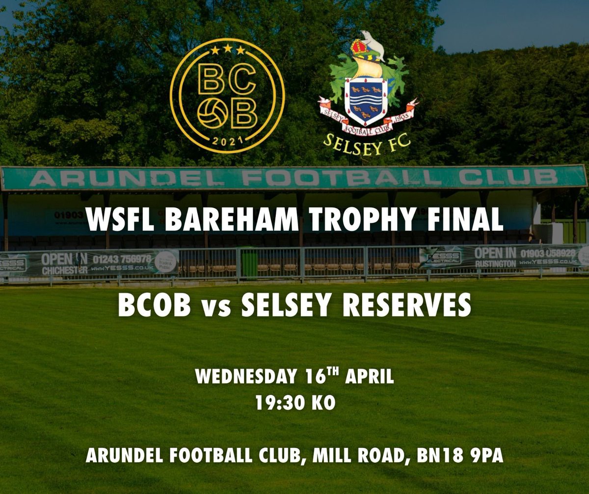 First of 2 cup finals tomorrow evening <a href="/ArundelOfficial/">Arundel FC</a>, ko 7.30. If you find yourself at a really loose end, please come down to support the boys at the business end of the season. The treble is on for only the 2nd time in our long, illustrious history.