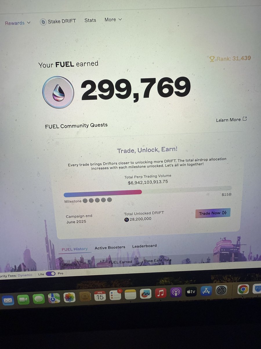 You was top 18k when you made that post on @DriftProtocol Now with over  299k points in ranked 31k. Season 2 Drift might print, who knows How to  position if you new? -