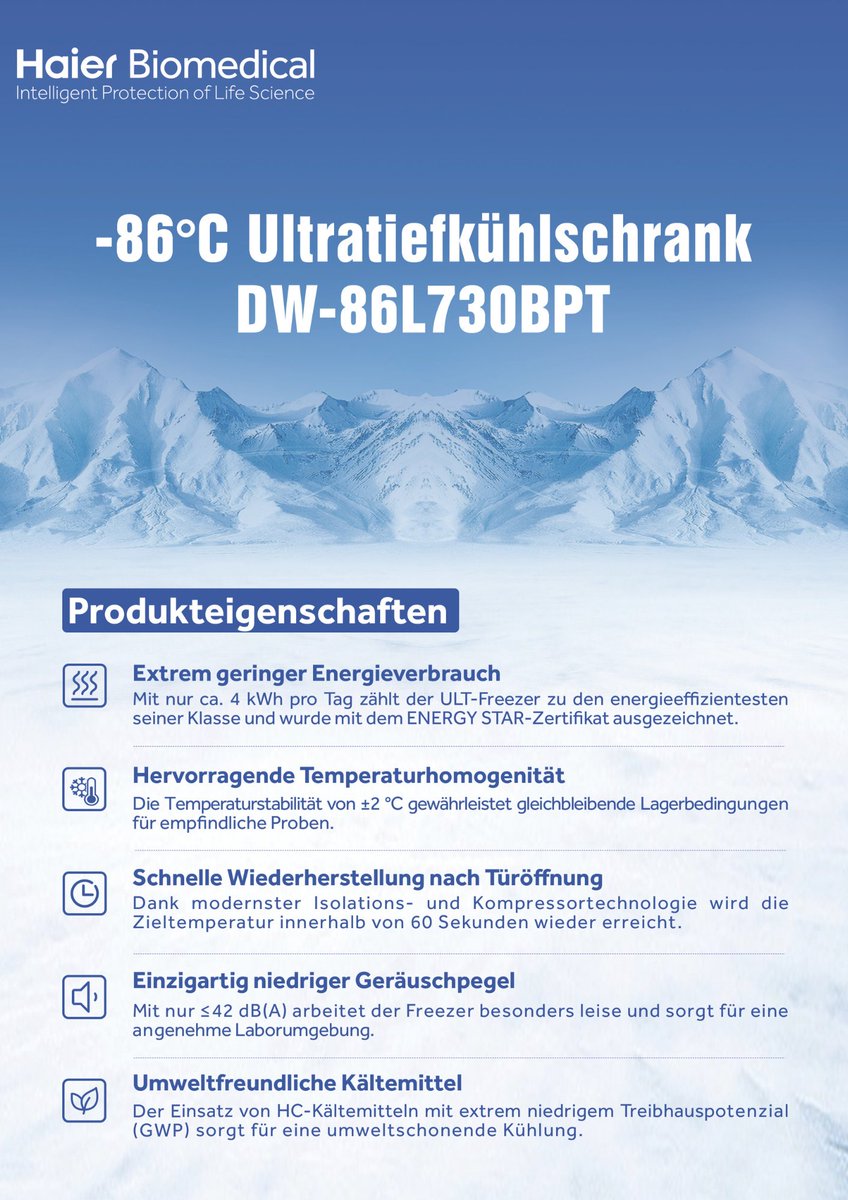 NEU: Der  -80°C-#Ultratiefkühlschrank von Haier Biomedical setzt neue Maßstäbe in der Energieeffizienz.
❄️ Bis zu 50 % geringerer #Energieverbrauch
❄️ Schnellere Temperaturstabilität
❄️ Maximale Sicherheit für Proben
Jetzt deutschlandweit bei EWALD erhältlich!