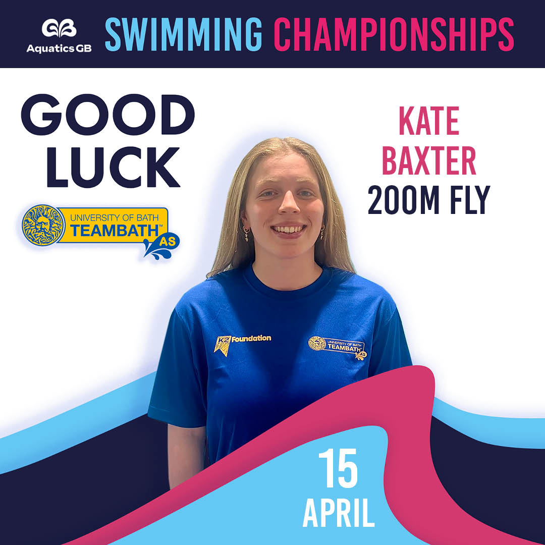 TeamBathAS's tweet photo. TUESDAY โ DAY 1๏ธโฃ
Let the Championships begin! ๐ซ
Good luck to Kate B in the 200m Fly at #AquaticsGB today! ๐ฆ๐
๐ 10:46 AM | Heat 3 | Lane 2
๐๏ธ Start lists: https://t.co/8Qw82E3wUT
๐ฒ Watch live: https://t.co/TYYF5YQObk
Go smash it, Kate! ๐
#BlueAndGoldArmy๐ท๐ถ #FlyFast https://t.co/ly59x6Bldw