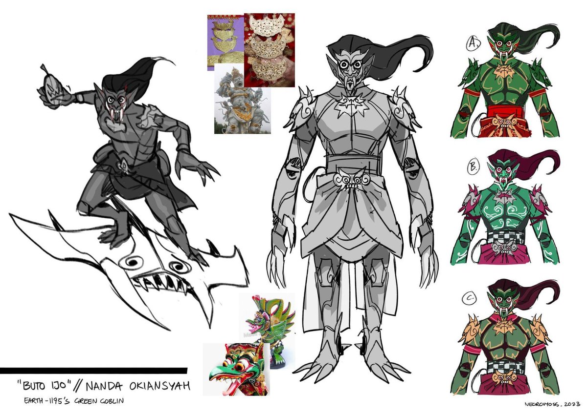 i miss cooking for my Earth-1195 #spiderverse i had SO MUCH FUN designing and brainstorming for their Sinister-Six (instead thyere called Eklektik-Enam in Gita's universe)