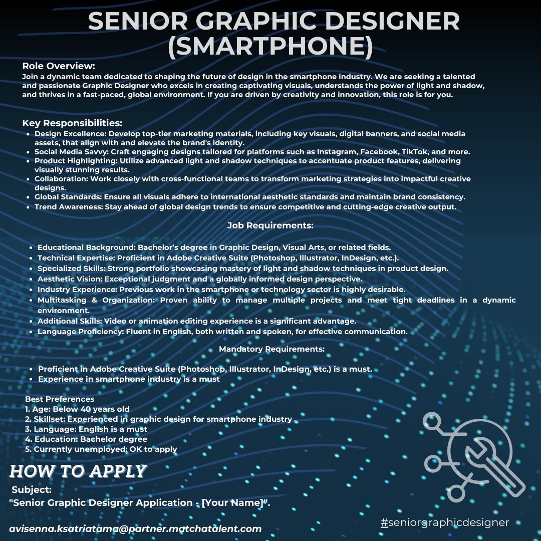 Aviknight's tweet photo. Hello job seeker, i'm looking for HR Business Partner and Senior Graphic Designer to be placed in Jakarta. If you are interested, please check out the requirements below:

Thank you Cc. 
@txtdrlinkediin @hrdbacot

#lokerhr #remotework #LokerPam #TxtLoker https://t.co/aeff8sKIrd