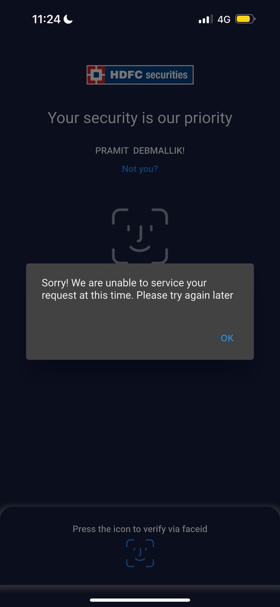 pramitdebmallik's tweet photo. @hdfcsec app is not working since the morning, what’s the use of a trading app if it doesn’t function in market hours. https://t.co/AHNHSZESTK