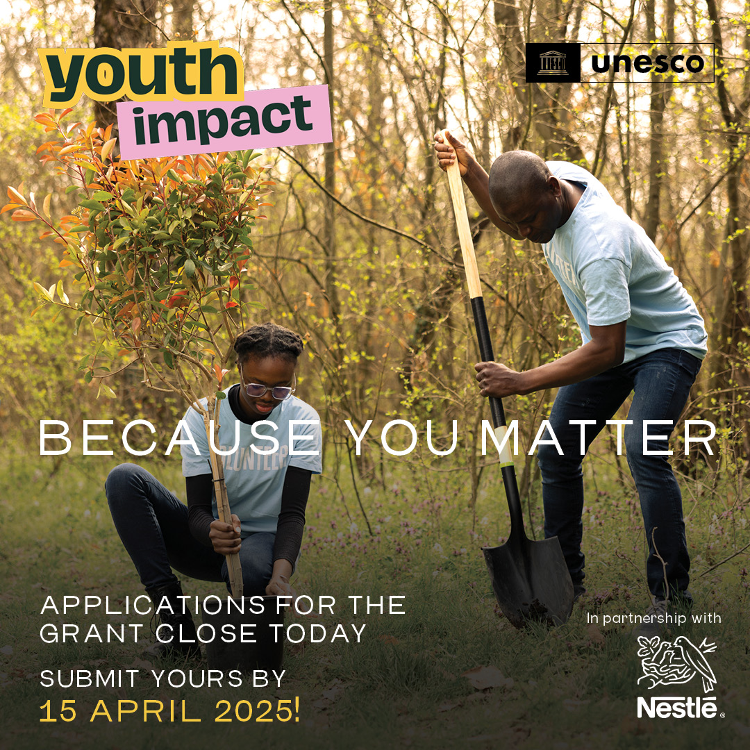 🌱 Have a solution for a sustainable future? UNESCO &amp; Nestlé's Youth Impact program extended applications to April 15! 100 young changemakers will receive grants &amp; mentorship 🔗 unesco.nestleyouthentrepreneurship.com #YouthImpact #BecauseYouMatter #NestléYEP