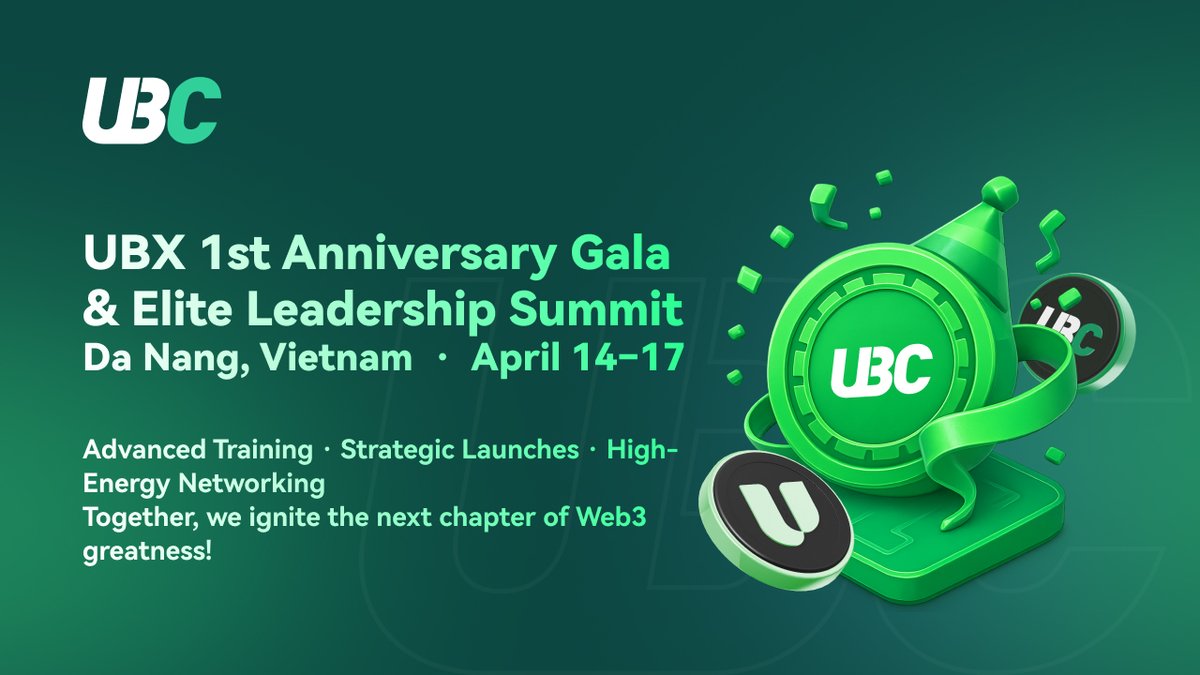 UBC_Protocol's tweet photo. 🎉 UBX 1st Anniversary Gala &amp; Elite Leadership Summit 
| April 14–17 |

From elite training to global networking, UBX × UBC is celebrating a year of growth — and launching a new era of Web3 leadership.

5M+ users. 142 languages. 1 shared vision.
Let’s go further, together. https://t.co/hjq3d2l1iF