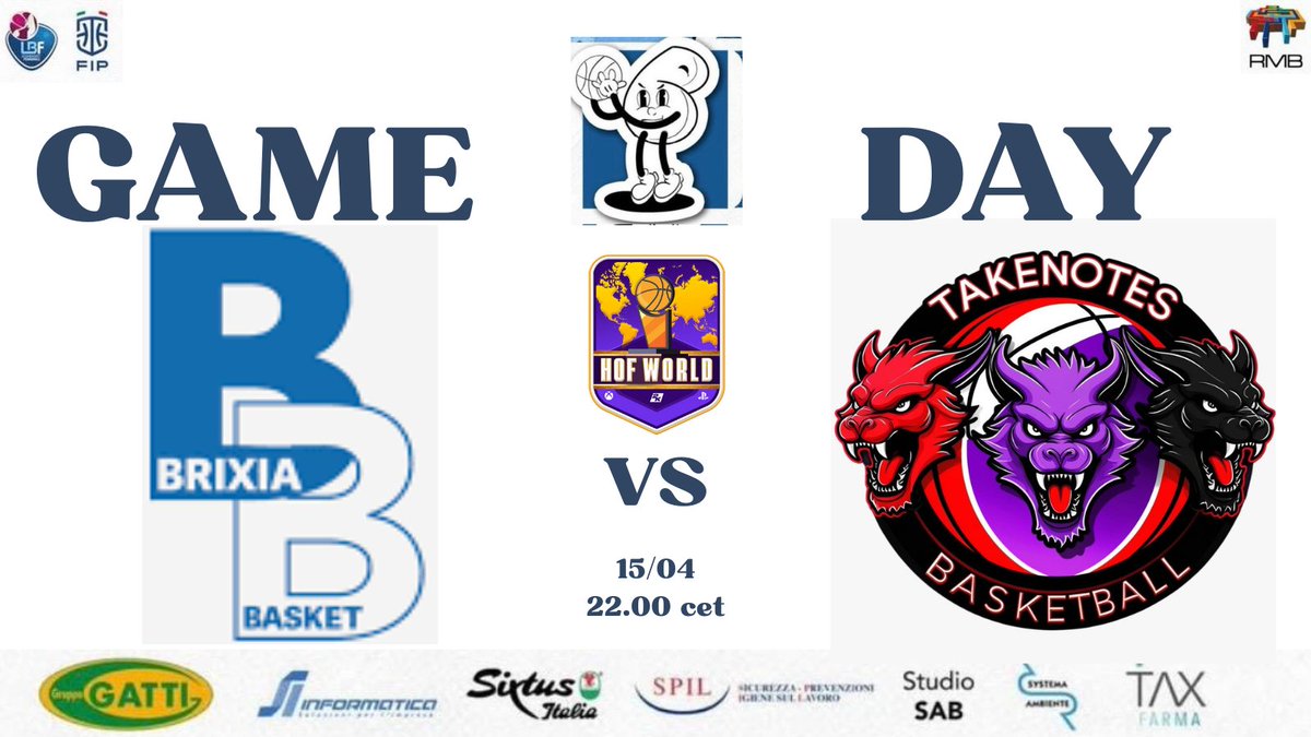 Brixia eSports (@brixia_esports) on Twitter photo GAME DAY🔥
⏰22:00 (CET)⏰
🏀Regular Season (0-0)🏀
🏆<a href="/HOFWorld2K/">HOF World</a> 🏆
🆚 TakeNotes
🖥️: twitch.tv/b_crazy_0
🎮starting 5:
<a href="/B_Crazy_0/">BCrazy</a>
<a href="/Brescia2k/">NoX-vBabi</a>
<a href="/Not_zPhxbia/">lllPHOBIAlll</a>/<a href="/wlfgigio10/">RedBrainGigio</a>
<a href="/llMamaWrldll/">xMaama</a>
<a href="/llvPOSAll/">Vittorio Venturi</a> GAME DAY🔥
⏰22:00 (CET)⏰
🏀Regular Season (0-0)🏀
🏆<a href="/HOFWorld2K/">HOF World</a> 🏆
🆚 TakeNotes
🖥️: twitch.tv/b_crazy_0
🎮starting 5:
<a href="/B_Crazy_0/">BCrazy</a>
<a href="/Brescia2k/">NoX-vBabi</a>
<a href="/Not_zPhxbia/">lllPHOBIAlll</a>/<a href="/wlfgigio10/">RedBrainGigio</a>
<a href="/llMamaWrldll/">xMaama</a>
<a href="/llvPOSAll/">Vittorio Venturi</a>