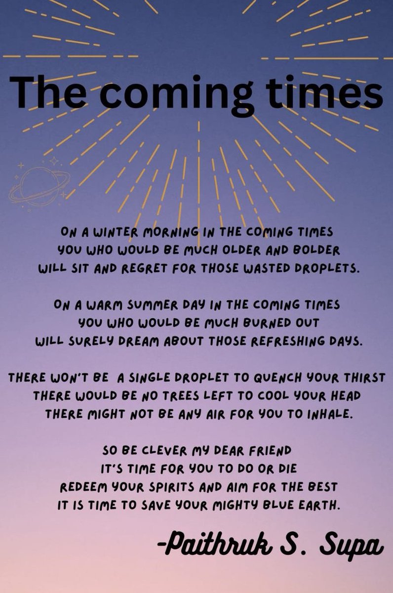paithruk's tweet photo. "The coming times"

#Deforestation
#SaveTheTrees
#StopDeforestation
#EnvironmentalPoetry
#EcoPoetry
#NatureLovers
#Sustainability
#ClimateAction
#ForestProtection
#TreeLove
#Poetry
#Poem
#Poet
#Writing
#Literature
#Words
#PoetryLovers
#PoetryCommunity https://t.co/NZfublCmAq