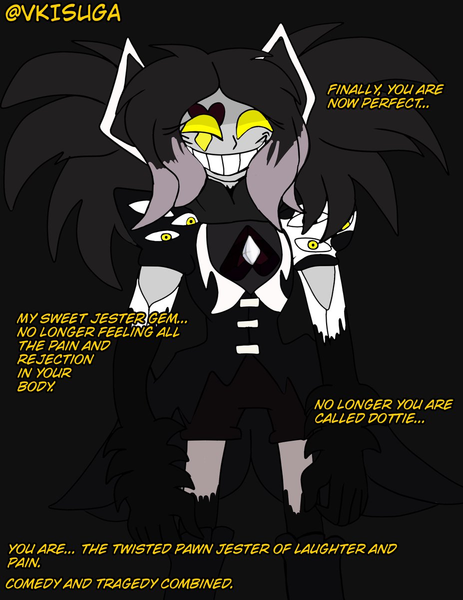 VKisuga's tweet photo. Dottie has now underwent her transformation, and is now a twisted version of herself, the jester pawn of Legion

#trollge #spineloc #artmoots https://t.co/A4Cvrr1k6Y