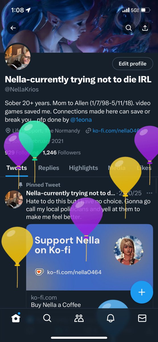 Nella-currently trying not to die IRL tweet media