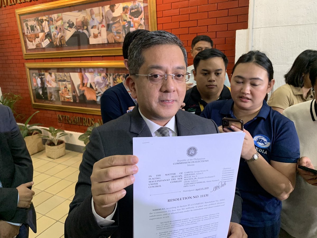 News5PH's tweet photo. Isinailalim ng Comelec sa kanilang kontrol ang #Buluan, #Maguindanao kasunod ng election-related incidents sa nasabing lugar. #BilangPilipino2025 #News5 | via JC Cosico https://t.co/G6XxEU2lTy