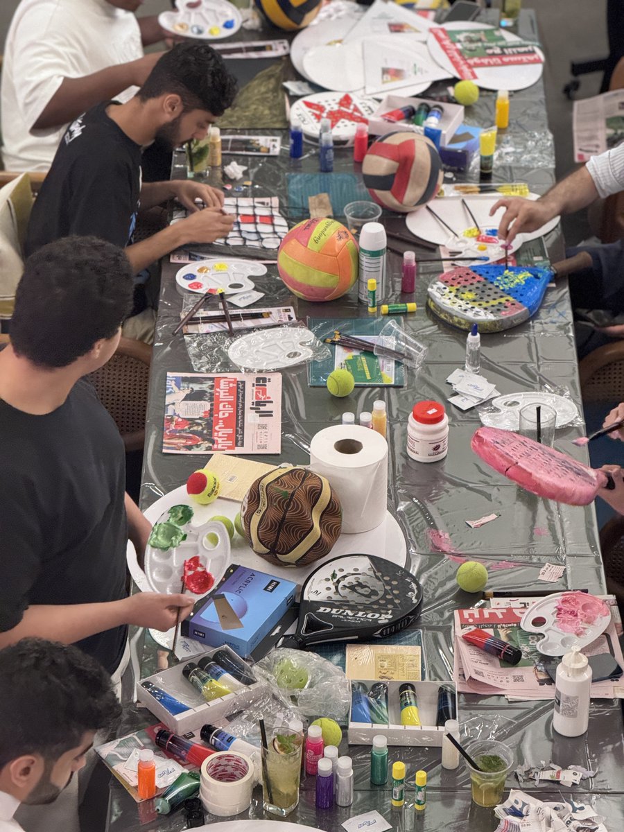 ungcyc_sa's tweet photo. “As part of #Riyadh Art Week, and in line with our goal to promote sustainability, ‘The Art Movement’ transformed upcycled sports equipment into powerful artwork to celebrate the International Day of Sport for Development and Peace.
#RiyadhArt #Sport4Development #YouthInAction” https://t.co/RijJ0yezaP