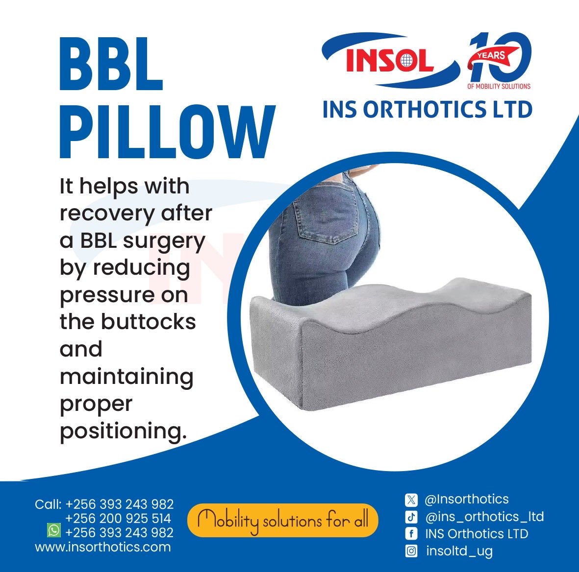 BravoZaharah's tweet photo. Just had a BBL surgery? Sit smart, heal faster!
Our BBL Pillow reduces pressure on your buttocks and supports proper posture during recovery.
Now available at INS Orthotics Ltd
Call/WhatsApp: 0393 243 982
#BBLRecovery #MobilitySolutions #INSOrthotics https://t.co/x1Ay0QLchc