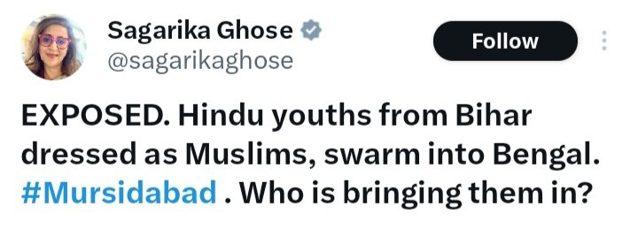 Spreading misinformation for poltical agenda.

One can only imagine the damage Sagarika Ghose caused as a journalist.