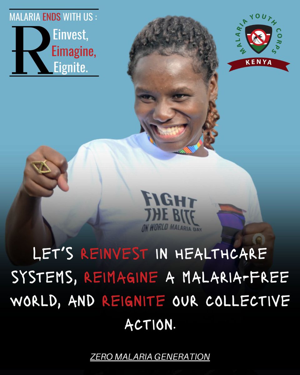 As we gear up to World Malaria Day, we echo the call to Reinvest, Reimagine, and Reignite.
Let’s strengthen health systems, envision a malaria-free future, and power up collective action!
We are the Zero Malaria Generation.
#ZeroMalariaStartsWithMe #MalariaYouthKE