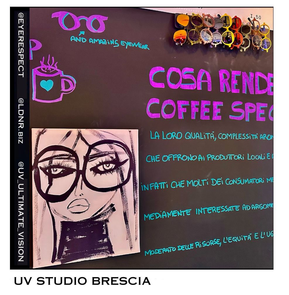 At The UV Studio in Brescia we specialise in the very best eyewear, incredible specialty coffee and downstairs we have an acoustic music venue with a unique Gin &amp; Fizz bar cellar - UVB - UV BRESCIA - UV Studio Brescia 5 Via F.LLi Dandolo, Brescia, 25121