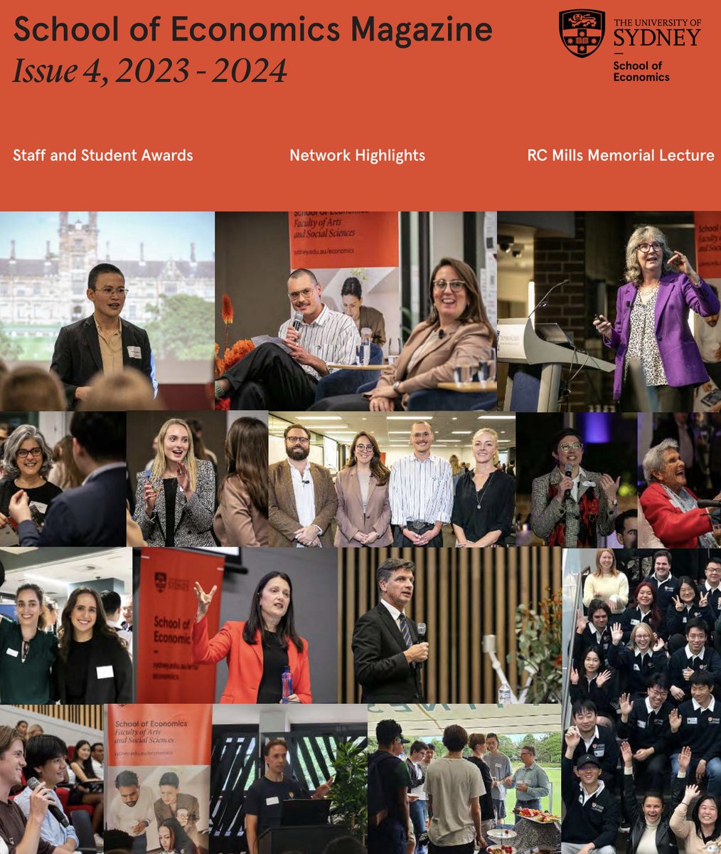 Uni of Sydney Economics (@usydneyecon) on Twitter photo We are beyond thrilled to share our latest #SchoolMagazine, which offers a snapshot of the dedication, innovation & excellence that defines <a href="/USydneyEcon/">Uni of Sydney Economics</a>
Explore expert insights, alumni stories, research & teaching wins + real student stories
DL 👇👇👇
university-comms.sydney.edu.au/link/id/zzzz67… We are beyond thrilled to share our latest #SchoolMagazine, which offers a snapshot of the dedication, innovation & excellence that defines <a href="/USydneyEcon/">Uni of Sydney Economics</a>
Explore expert insights, alumni stories, research & teaching wins + real student stories
DL 👇👇👇
university-comms.sydney.edu.au/link/id/zzzz67…