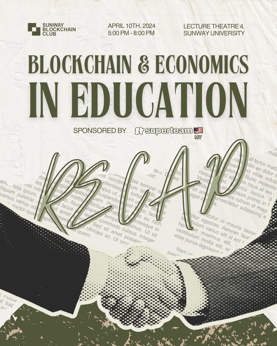 SunwayBCC's tweet image. We had an incredible time hosting our panel on blockchain, economics, and the future of education! 📚 Big thanks to the experts and curious minds who joined us. 💡✨
Special thanks to our partner @SuperteamMY for sponsoring us—your support helped bring this vision to life! 🙌🚀