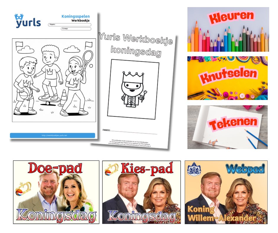 Op koningsdag.yurls.net vind je werkboekjes, internetopdrachten, een escape room, alle versies van Baila bailalaa en meer! #koningsdag #koningsspelen #yurls