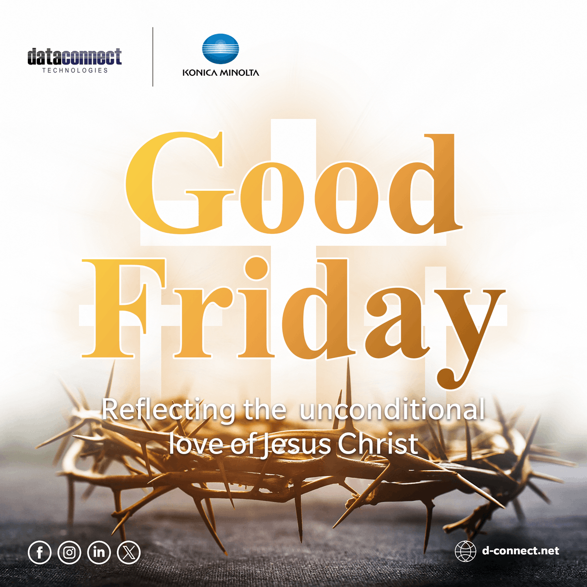 dataconnectt's tweet image. As we observe this significant day during #HolyWeek, let&apos;s remember the importance of leading with empathy, giving back, and being a light to others in both our personal and professional lives.
#DataConnectTechnologies wishes you #peace and meaningful reflection.

#GoodFriday