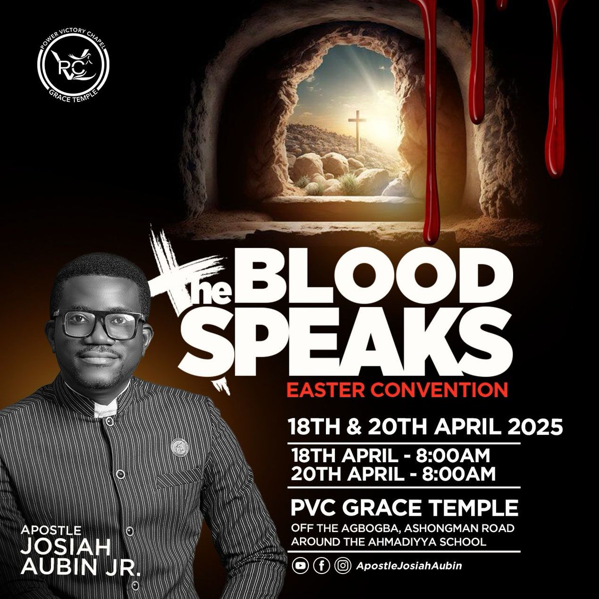 impactcity_gh's tweet photo. You are invited to our The #Blood Speaks #Easter #Convention. 
#EasterConvention #TheBlood #PVCGraceTemple https://t.co/eYbx3ItwUc