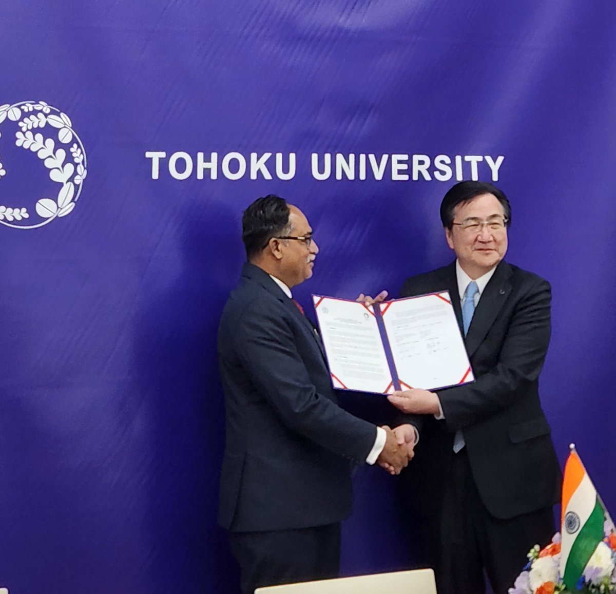 iitbombay's tweet photo. IITB &amp; Tohoku University, Japan signed a joint statement for establishment of Tohoku University–IIT Bombay Joint Institute of Excellence (JIE) today. This collaboration will advance academic &amp; research excellence, foster industry-academia co-creation &amp; push joint initiatives. https://t.co/1ES5Y8lZWW