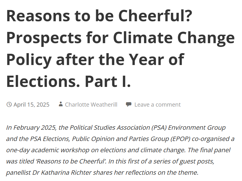 Environmental Politics (@env_pol) on Twitter photo New guest post from Katharina Richter / <a href="/DrKatRichter/">Katharina Richter</a>, responding to the prompt: Reasons to be Cheerful?
"The wider point about hope, however, is that it is not something we ‘have’ or ‘don’t have’...
environmentalpoliticsjournal.net/events/reasons… New guest post from Katharina Richter / <a href="/DrKatRichter/">Katharina Richter</a>, responding to the prompt: Reasons to be Cheerful?
"The wider point about hope, however, is that it is not something we ‘have’ or ‘don’t have’...
environmentalpoliticsjournal.net/events/reasons…