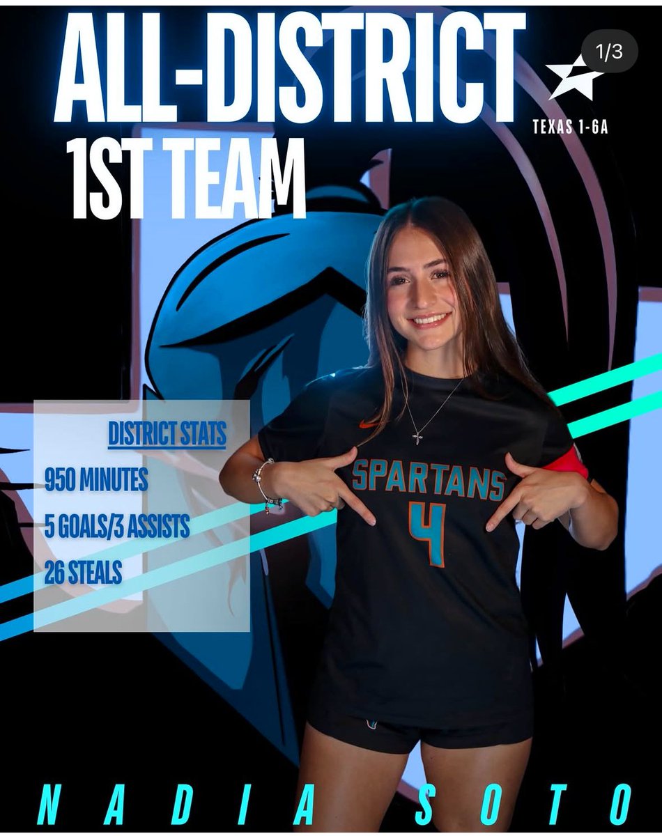 Congratulations to our 24-25 All-District “1st Team” recipients! Nadia, Sam, &amp; Addison led our Spartans into battle in honorable fashion. They left everything on the field, game in and game out, with no option of retreat.