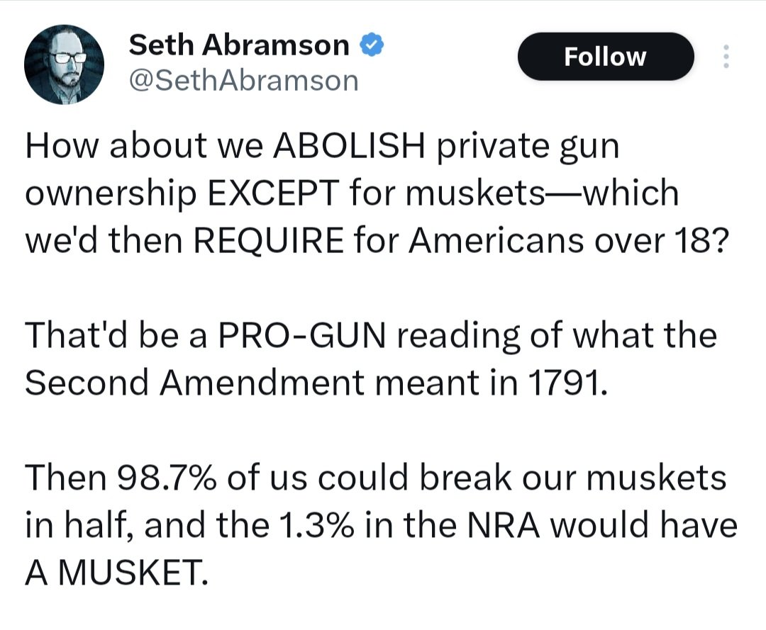 Absurd for people who oppose the Second Amendment to talk about not giving in to tyrants.