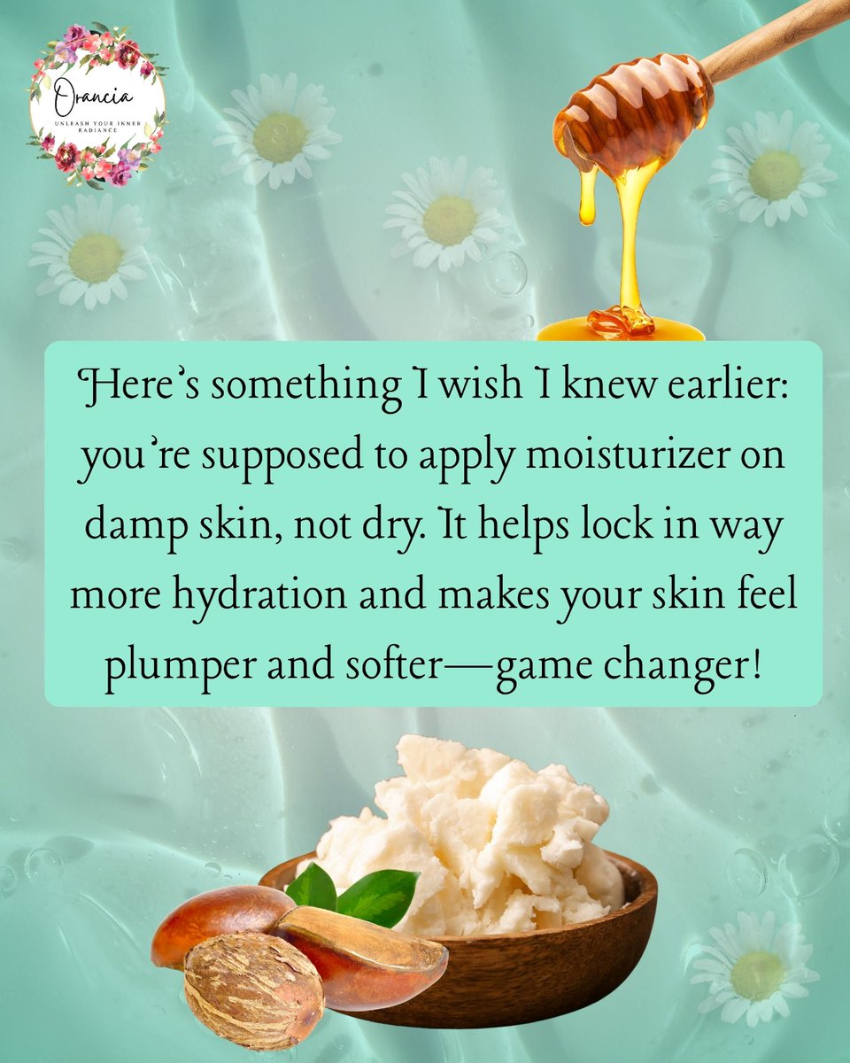 Orancia145160's tweet photo. Applying moisturizer on dry skin? Stop.
Apply it on damp skin and tskincareroutinehank us later.
#SkincareHack #MoisturizerTip #GlowUp #DewySkin #Coachella2025 #OranciaSkincare #tuesdayvibe #Beauty_in_Chaos #orancia #GlowupTips #skincare101 https://t.co/UiDsJIb01E