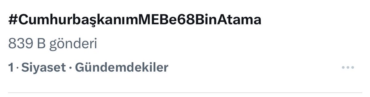 Hadiii arkadaşlarrr 1 MİLYON yapmamız lazım🔥

 #CumhurbaşkanımMEBe68BinAtama