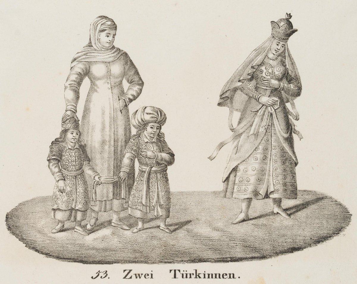 nadidefotograf's tweet photo. Çocuklu iki Türk kadınının folklorik tasviri, 1830 civarı https://t.co/aLzCvBKTmi
